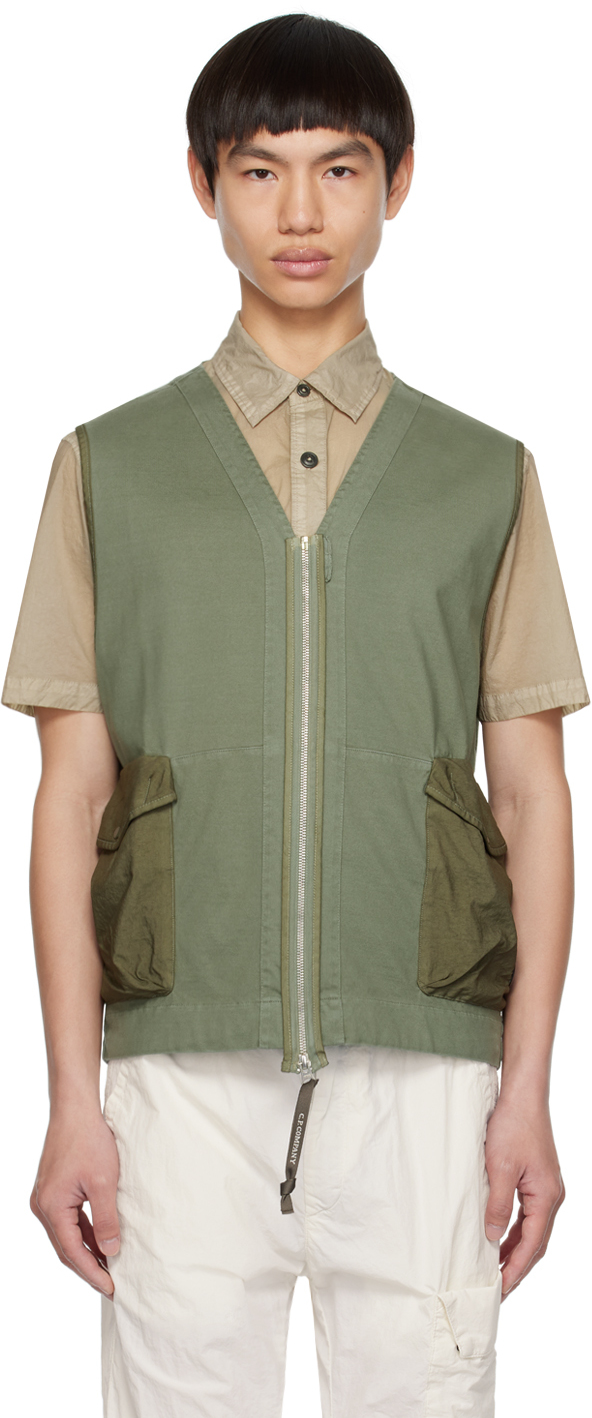 C.P. Company Khaki Zip Vest
