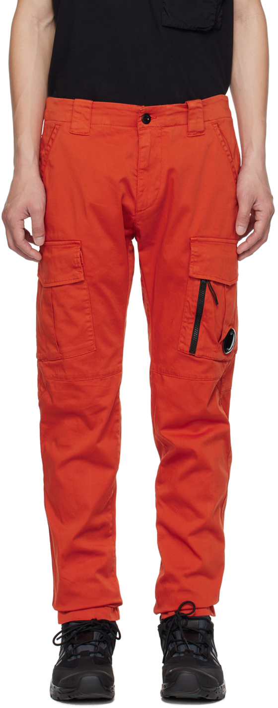C.p. Company Orange Garment-dyed Cargo Pants In 439 Harvest Pumpkin