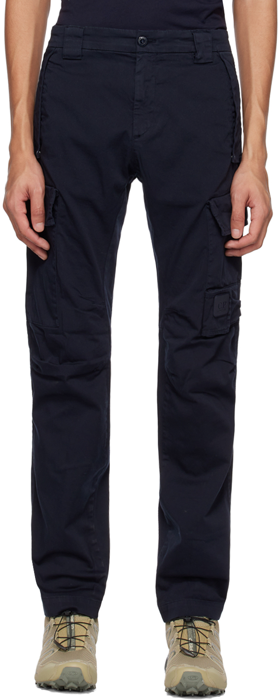 C.p. Company Navy Garment-dyed Cargo Pants In 888 Total Eclipse