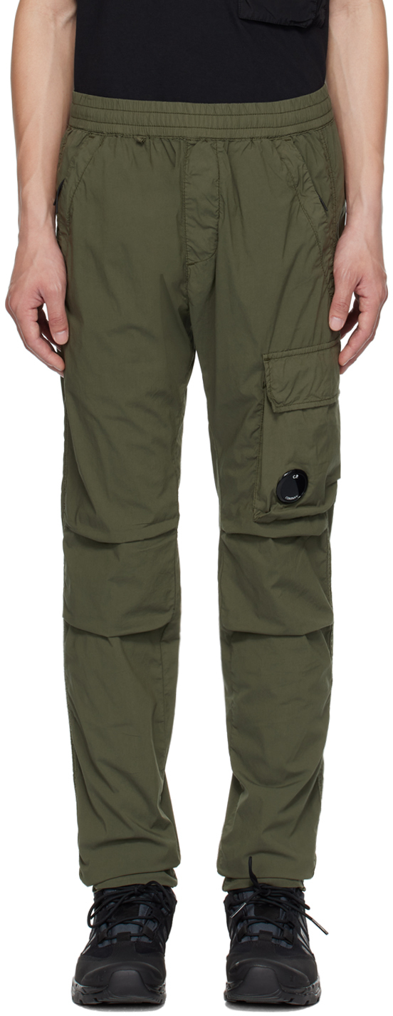 Green Garment-Dyed Cargo Pants