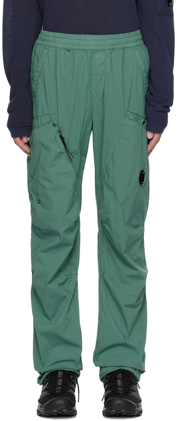 C.p. Company Green Garment-dyed Cargo Pants In 673 Frosty Spruce
