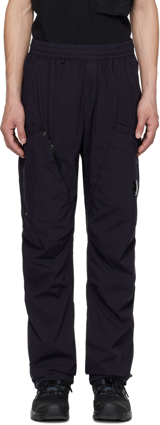 C.p. Company Blue Garment-dyed Cargo Trousers In 888 Total Eclipse