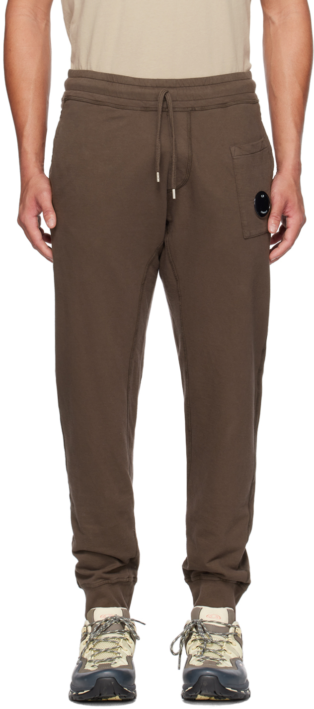 Brown Lens Sweatpants by C.P. Company on Sale