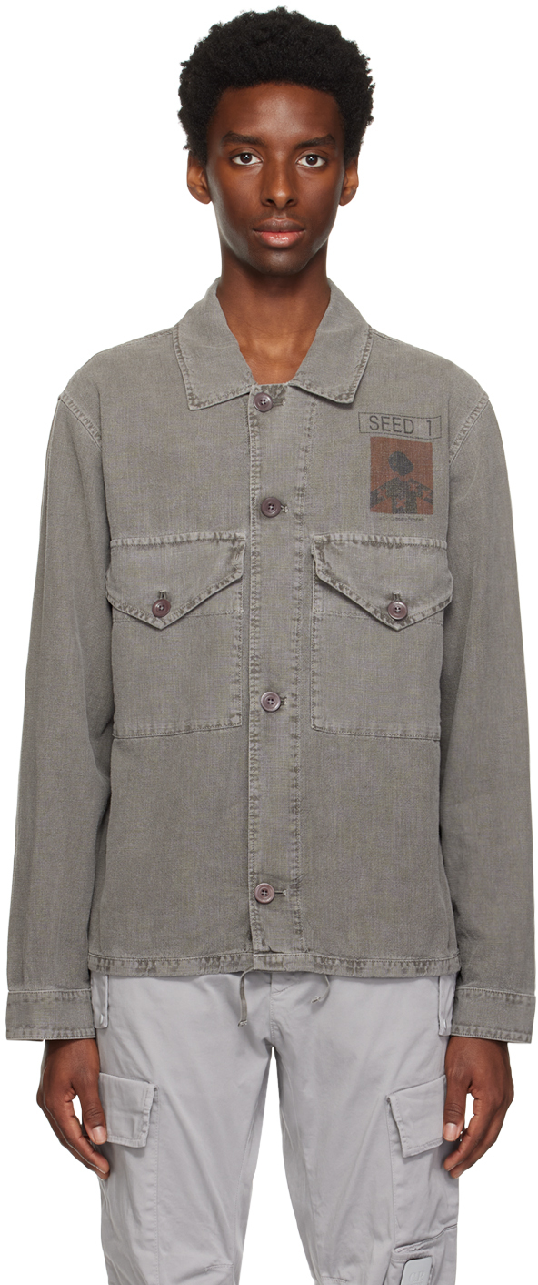 C.p. Company Gray Pigment-dyed Shirt In 920 Castlerock