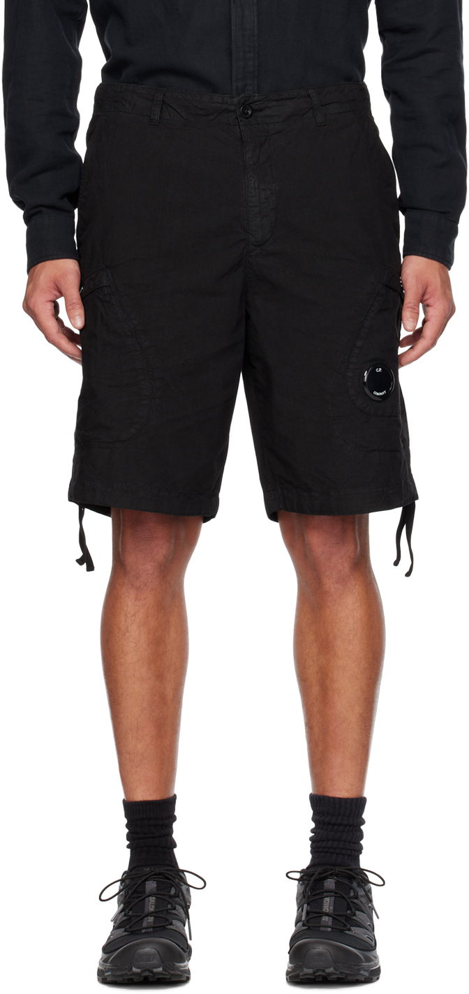 C.p. Company Ba-tic Light Cargo Shorts In Black