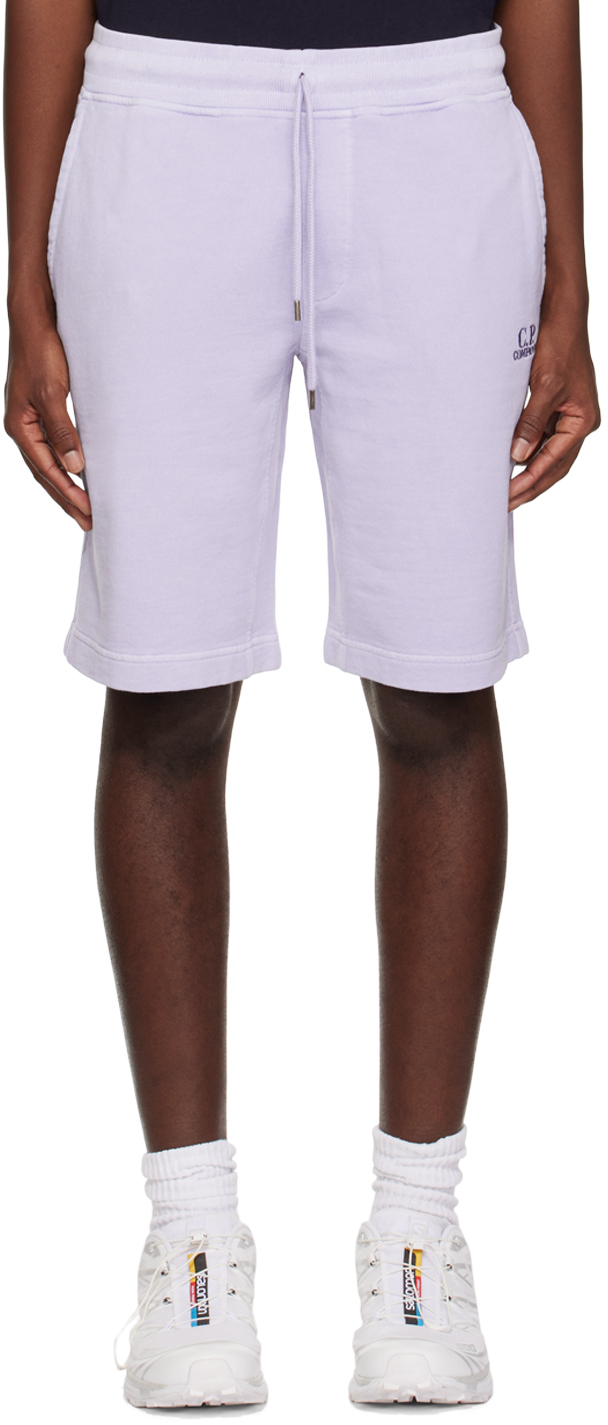 C.P. COMPANY PURPLE DRAWSTRING SHORTS 