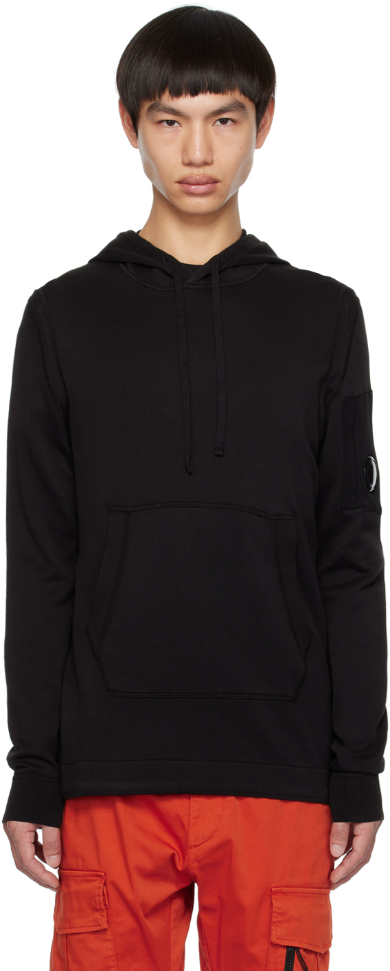 C.P. Company Black Garment-Dyed Hoodie
