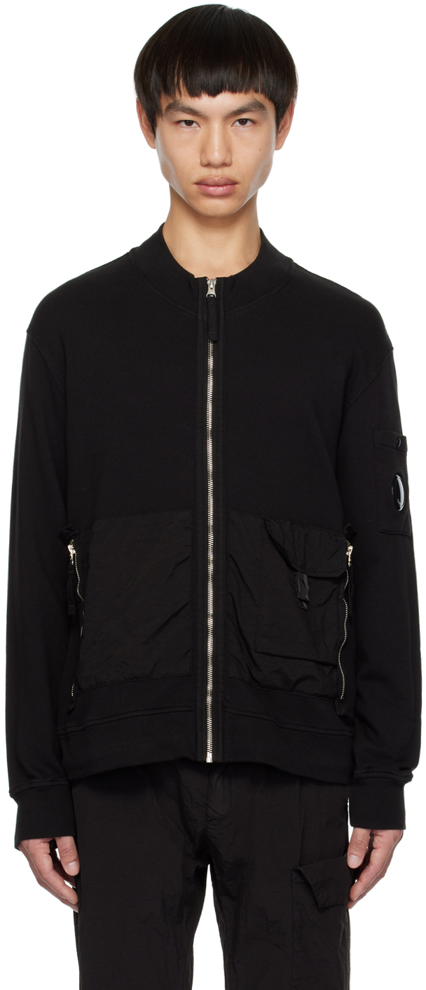 C.p. Company Cp Company Sweatshirt With Zip In 999 Black