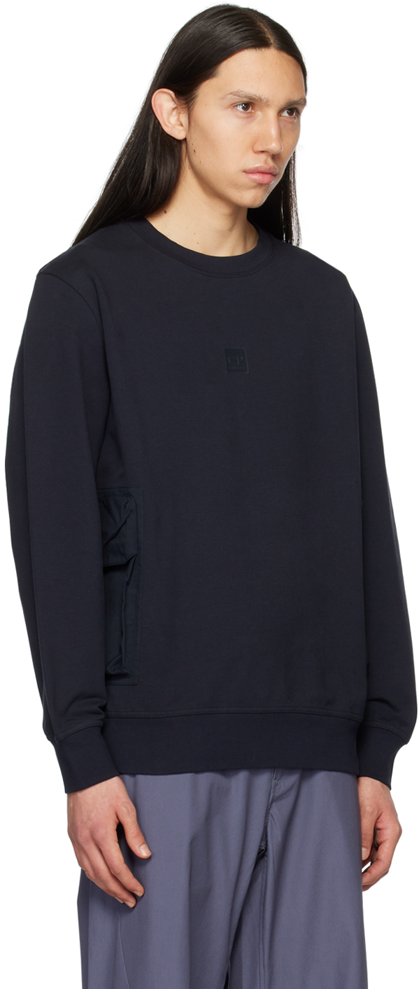 C.p. Company Navy Pocket Sweatshirt In 888 Total Eclipse