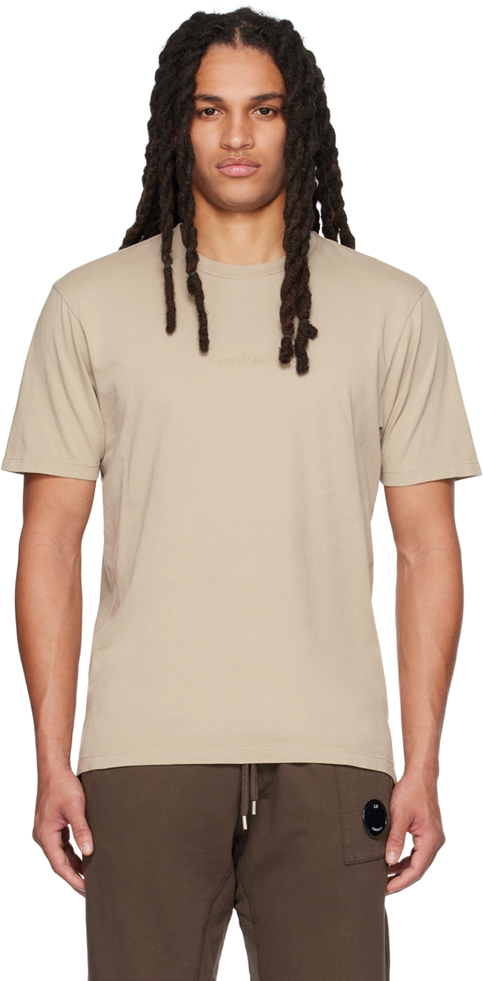 C.p. Company Beige Graphic T-shirt In 330 Cobblestone