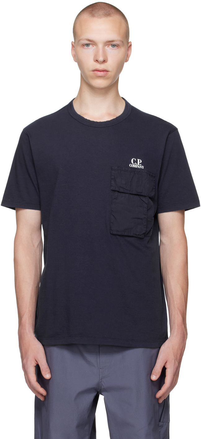 C.p. Company Navy Pocket T-shirt In 868 Medieval Blue