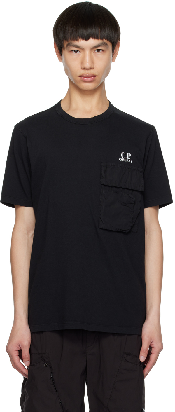 Shop C.p. Company Black Pocket T-shirt In 999 Black