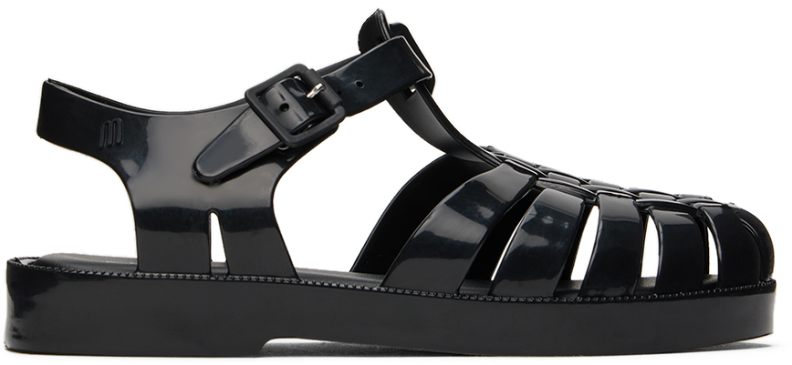 Shop Mini Melissa Kids Black Possession Sandals In 1003 Black