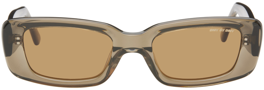 Shop Dmy By Dmy Khaki Preston Sunglasses In Transparent Olive