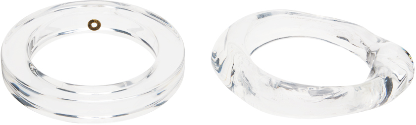 Dries Van Noten Transparent Cuff Bracelet Set In 960 Transparant