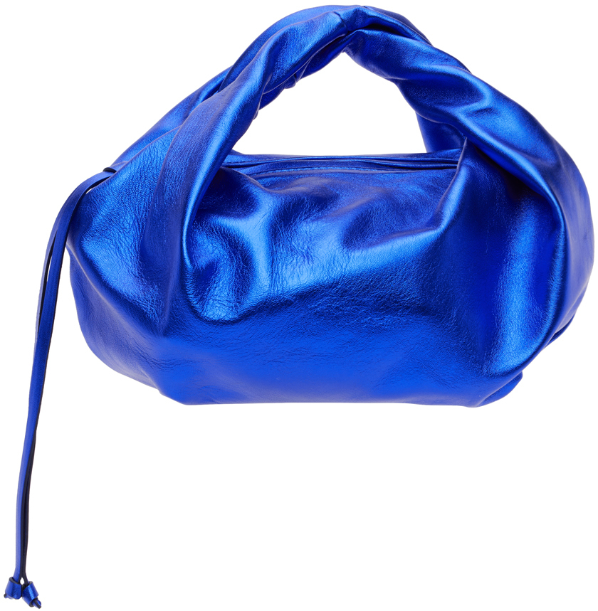 Dries Van Noten: Blue Small Metallic Bag | SSENSE Canada