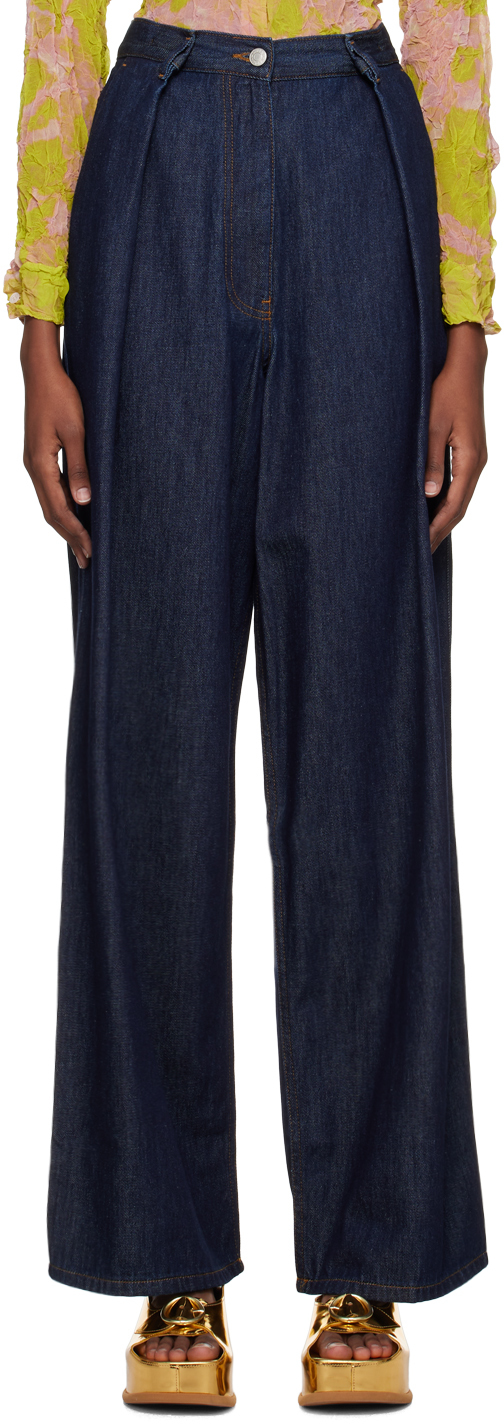 Indigo Wide-Leg Jeans