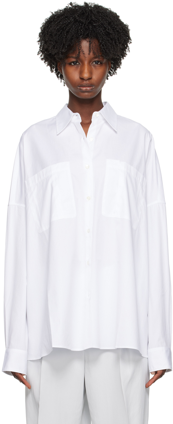 Dries Van Noten Oversized Cotton Shirt In White