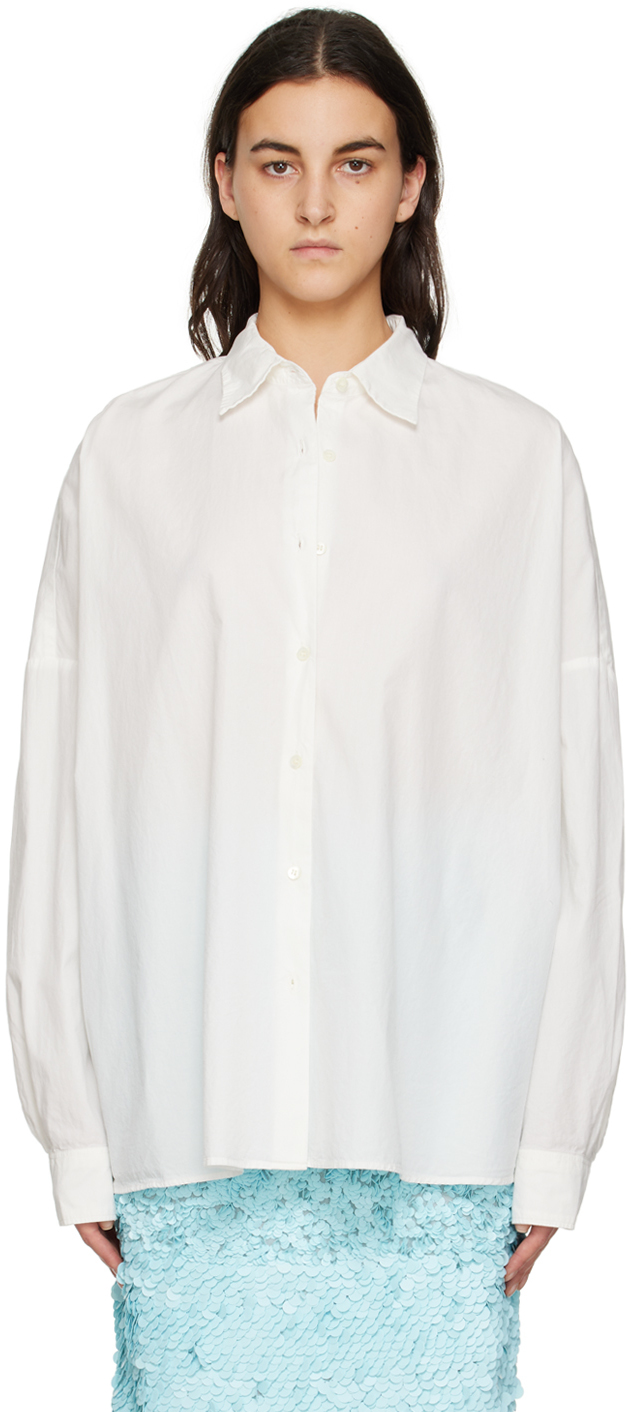 Dries Van Noten White Oversized Shirt In 8 Off White