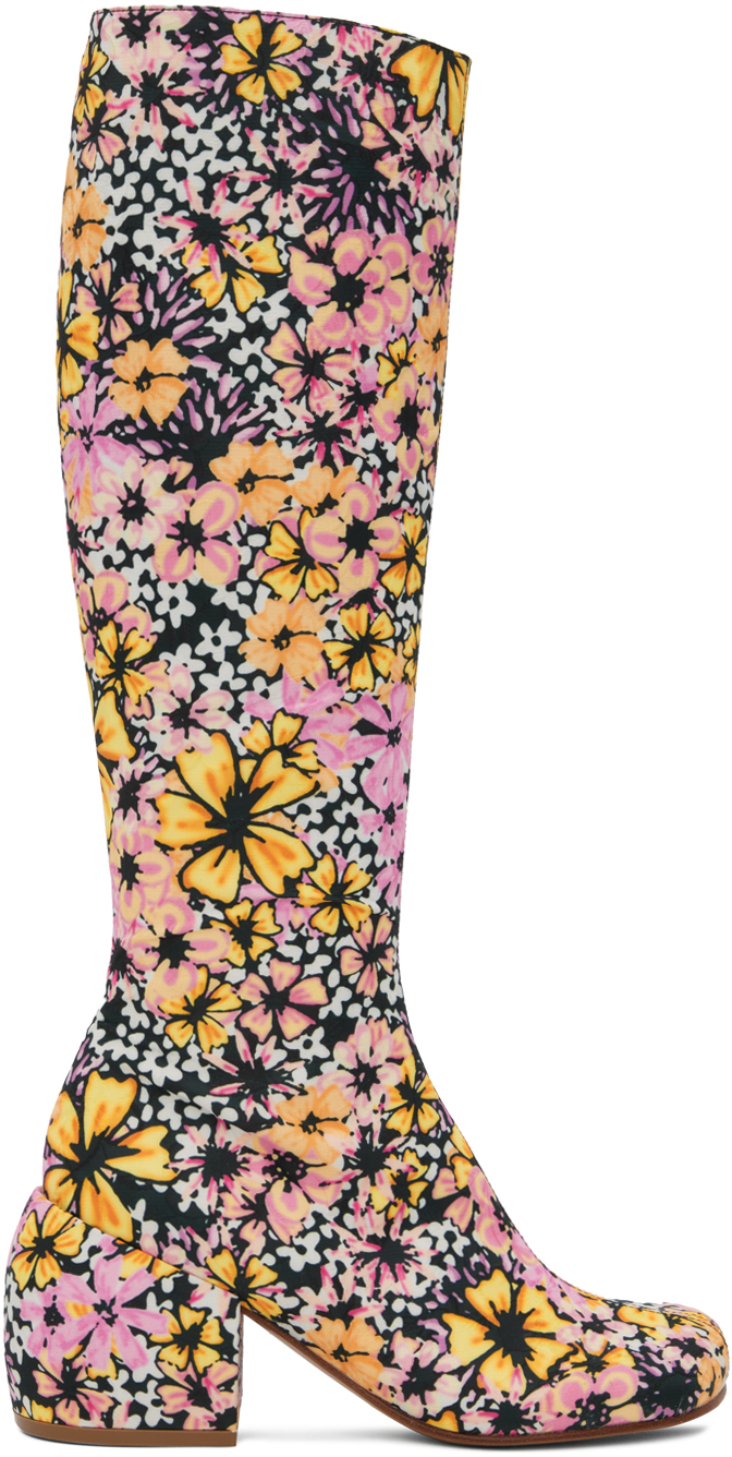 Dries Van Noten Multicolor Floral Boots In 977 Des.c