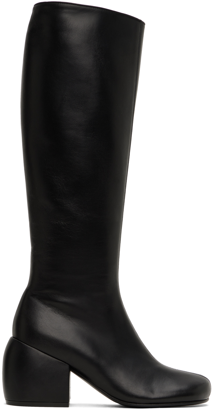 Dries Van Noten: Black Zip Tall Boots | SSENSE