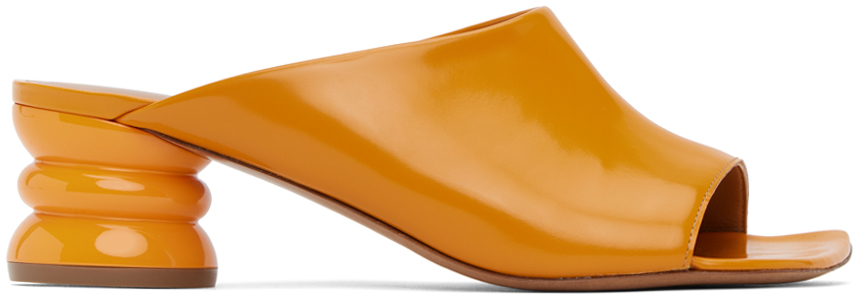 Dries Van Noten Orange Block Heeled Sandals In 353 Orange