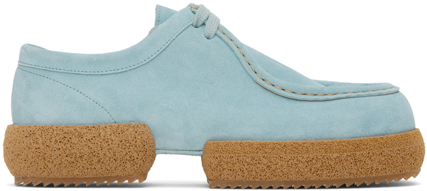 【関税込み】Dries Van Noten ブルー シューレース ローファー Dries Van Noten: ブルー シューレース ローファー | SSENSE 日本