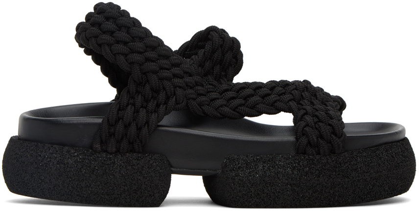 Dries Van Noten Teva Woven T-strap Sporty Sandals In Black