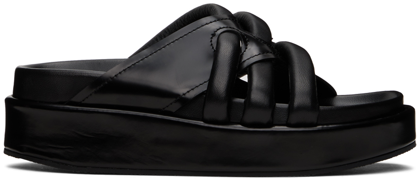 Dries Van Noten Black Woven Sandals In 900 Black