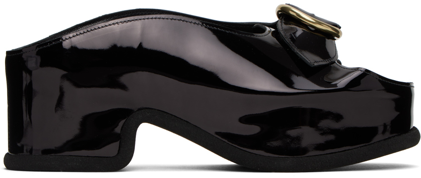 Dries Van Noten Women's Patent Leather Buckle Mules In Black