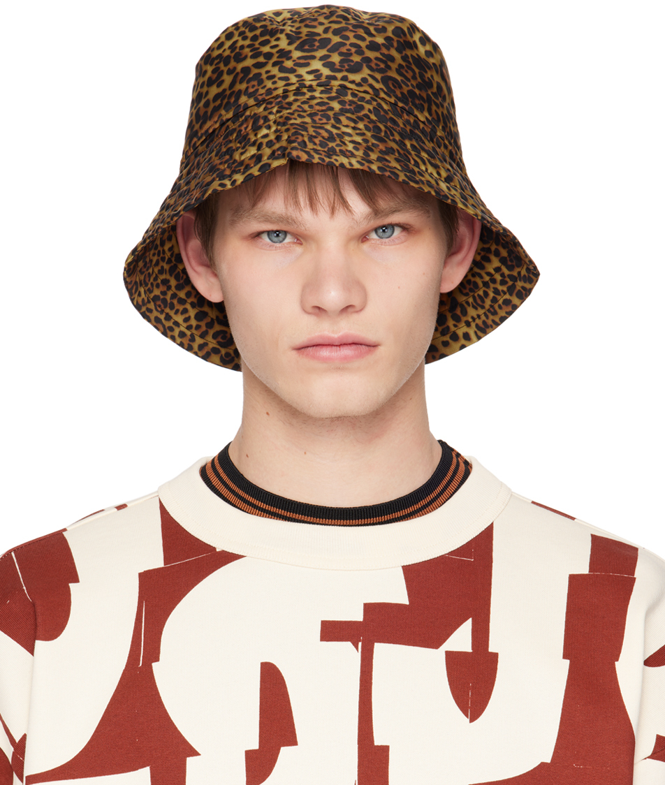 Dries Van Noten Brown Printed Bucket Hat In Dessin A 975