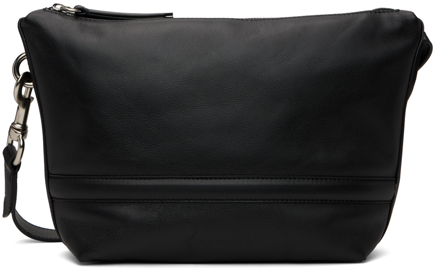 Dries Van Noten Black Paneled Messenger Bag In 900 - Black