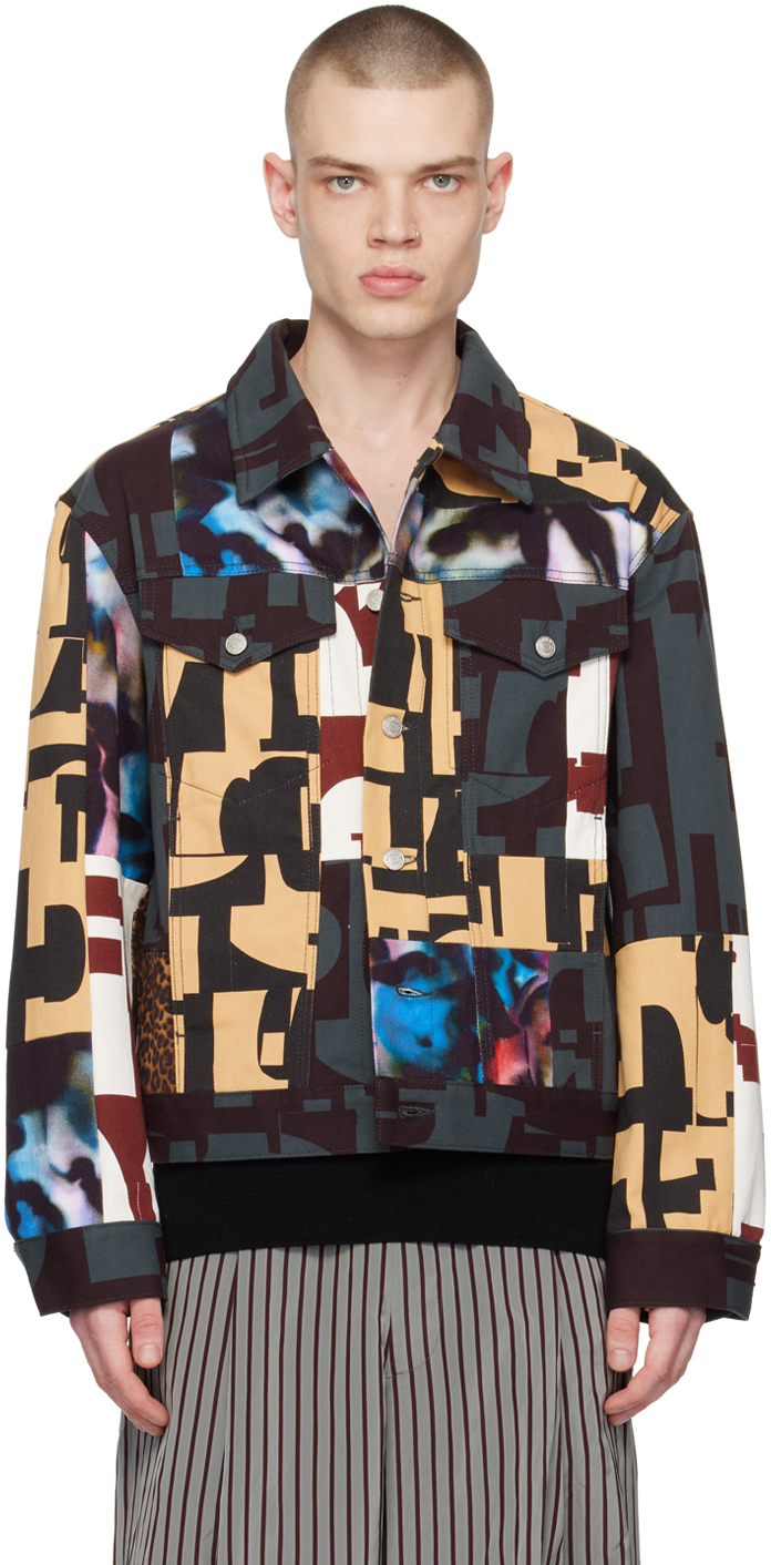 Dries Van Noten: Multicolor Printed Denim Jacket | SSENSE Canada