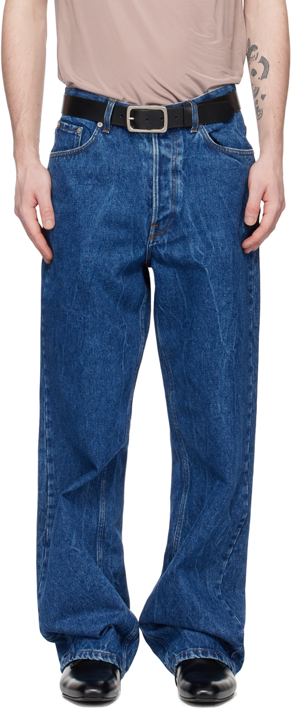 Shop Dries Van Noten Indigo Loose Fit Jeans In 504 Blue