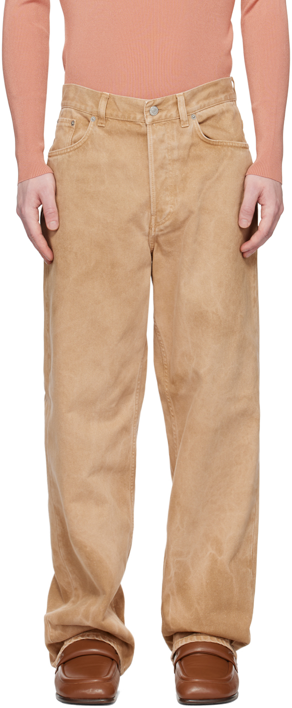 Dries Van Noten Tan Faded Jeans In 102 Camel | ModeSens