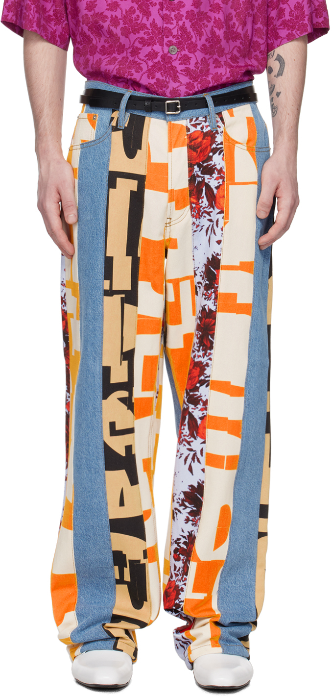 DRIES VAN NOTEN MULTICOLOR PATCHWORK JEANS
