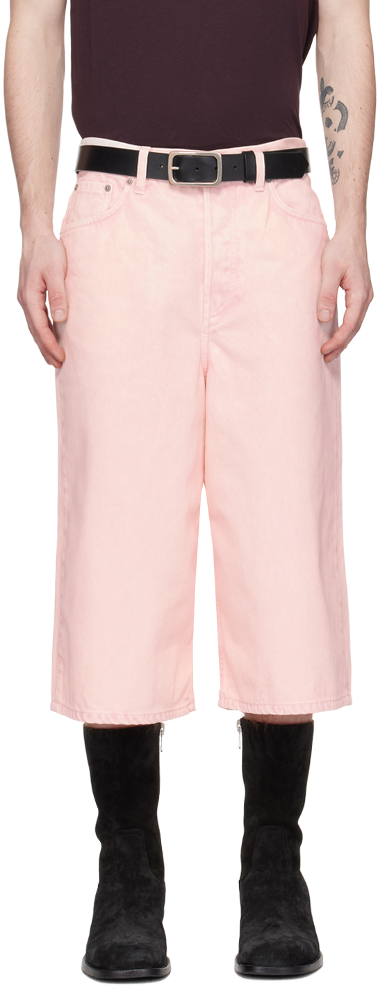 Dries Van Noten Pink Patch Denim Shorts In 305 Pink