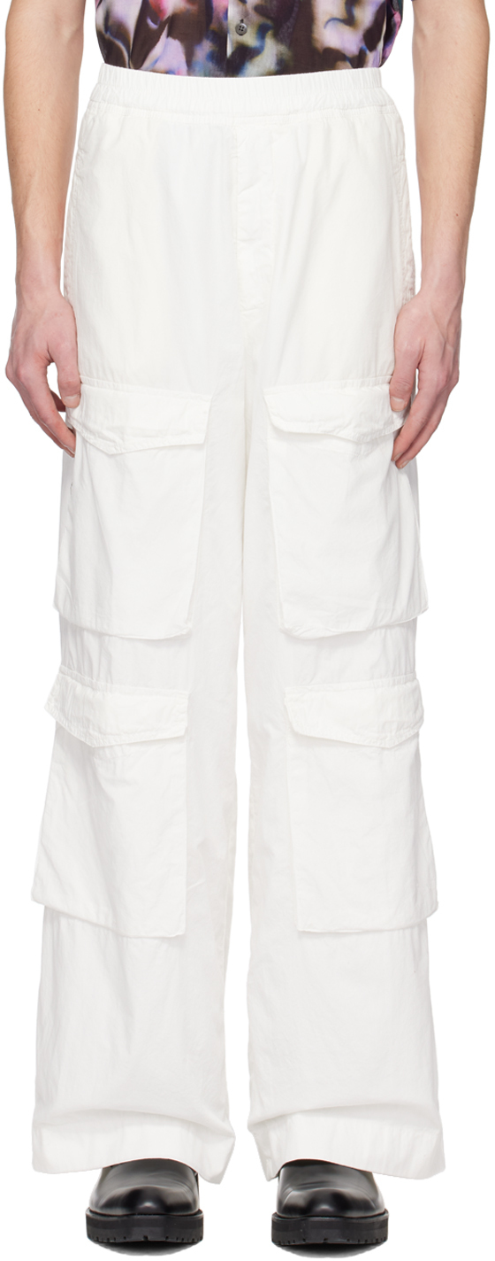 Dries Van Noten Off-white Loose-fit Cargo Pants In 8 Off White