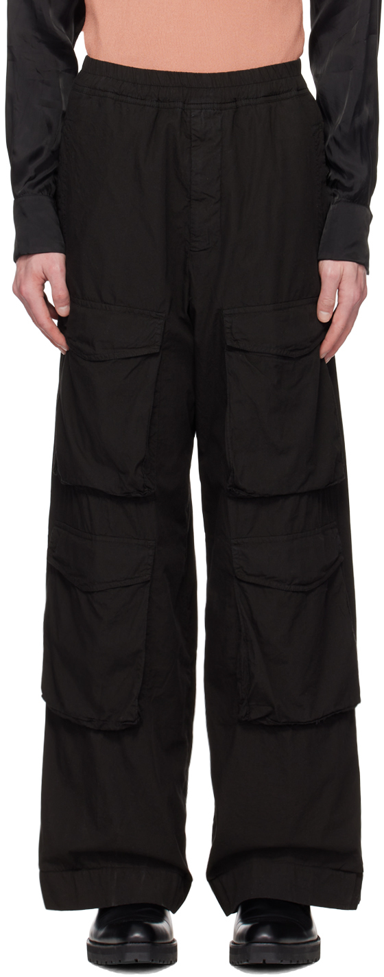 Dries Van Noten Black Loose-fit Cargo Pants In 900 Black