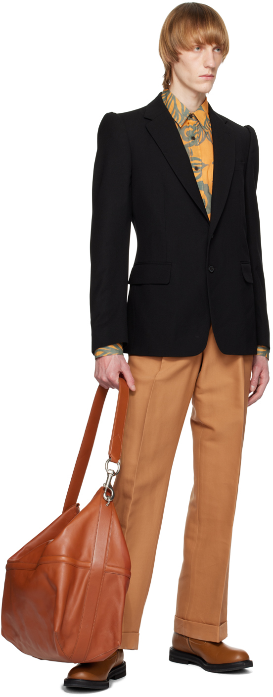 Dries Van Noten Tan Pleated Trousers In 700 Light Rust