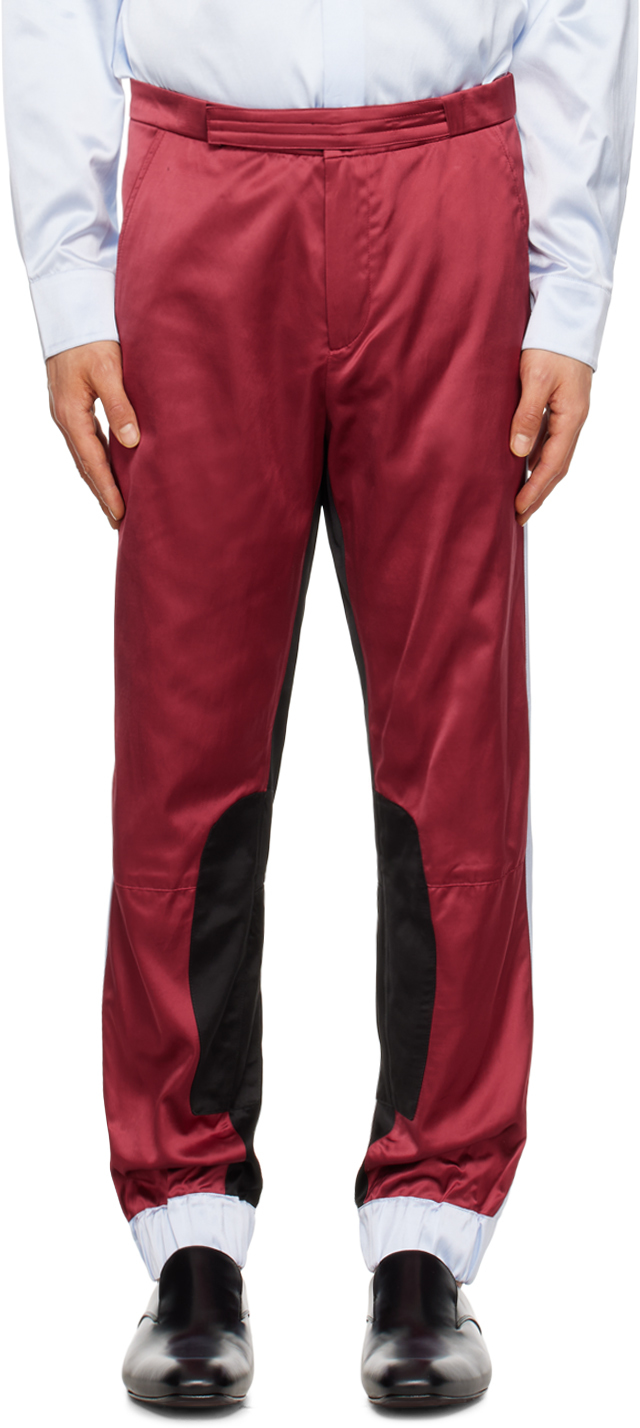 Dries Van Noten Red Paneled Trousers In 352 Red