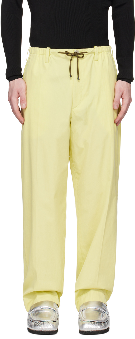 Dries Van Noten Yellow Drawstring Trousers In 202 Yellow