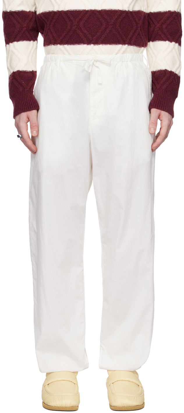 Dries Van Noten Off-white Drawstring Trousers In 8 Off White
