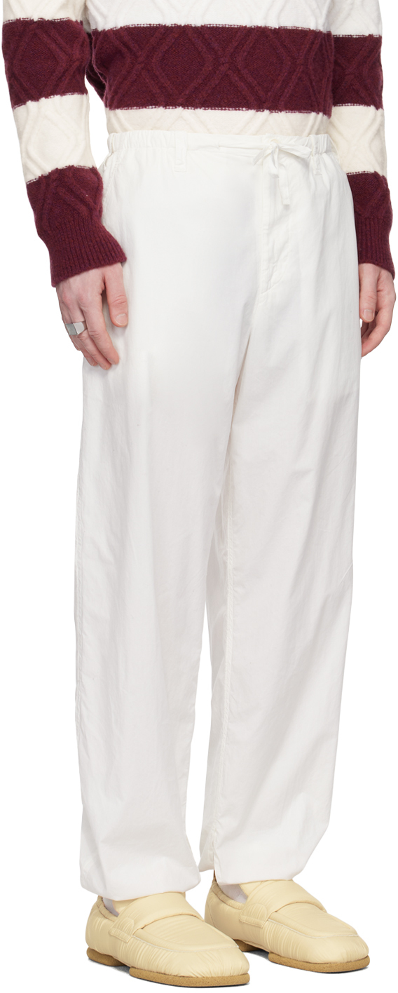 Dries Van Noten Off-white Drawstring Trousers In 8 Off White