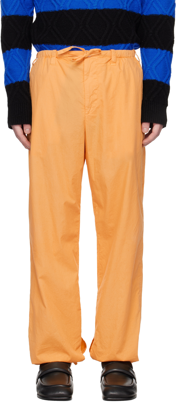 Dries Van Noten: Orange Drawstring Trousers | SSENSE