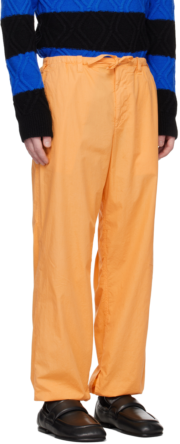 Dries Van Noten Orange Drawstring Trousers In 350 Peach
