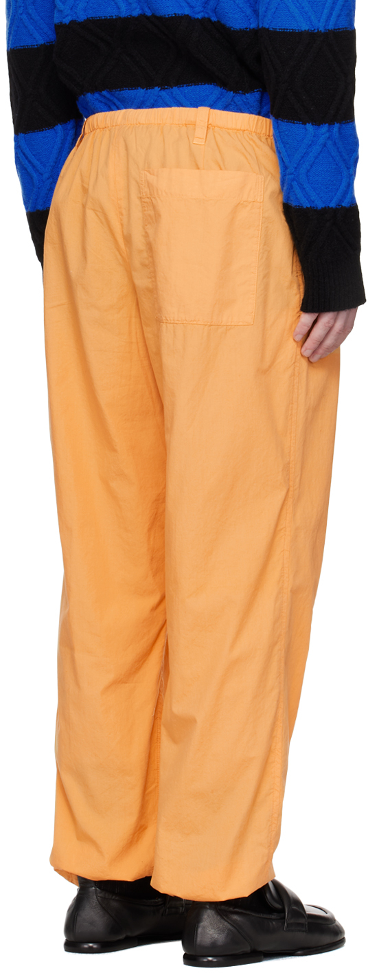 Dries Van Noten Orange Drawstring Trousers In 350 Peach