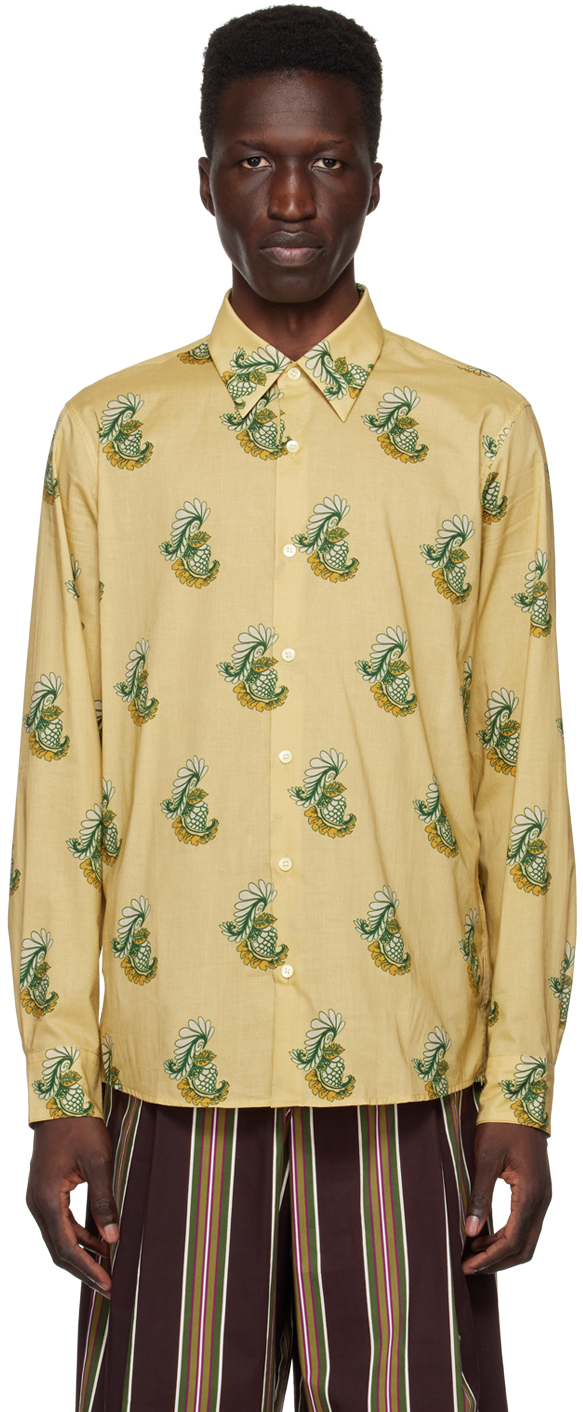 Dries Van Noten Beige Print Shirt In 103 Beige