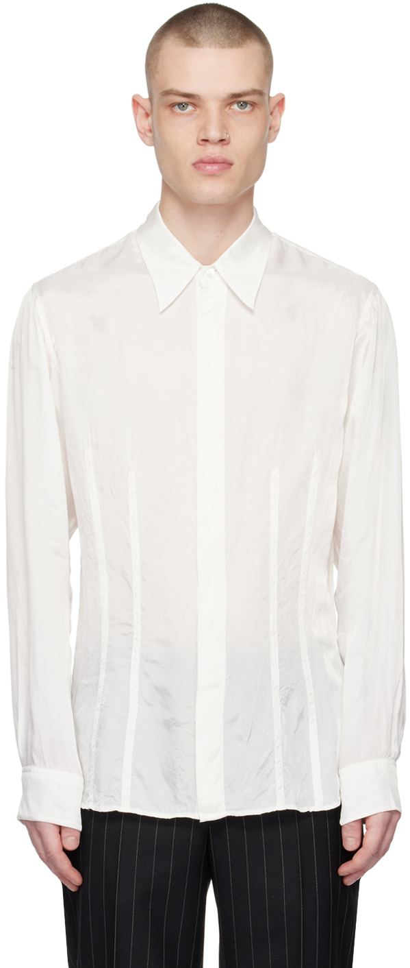 Dries Van Noten: Off-White Mock Boning Shirt | SSENSE