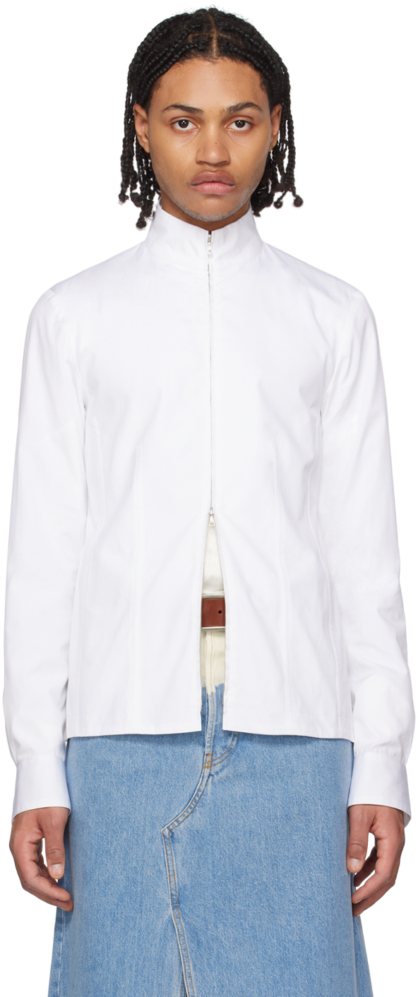 Dries Van Noten White Darted Shirt In 1 White